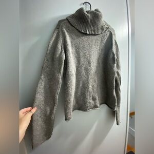 Gray Cowl-neck Sweater